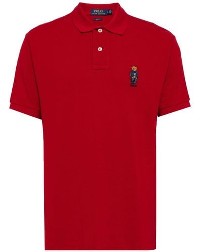 Polo Ralph Lauren Teddy Bear Cotton Polo Shirt - Red