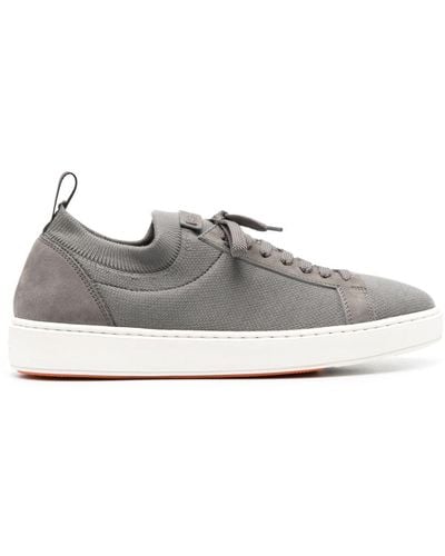 Santoni Round-toe Lace-up Sneakers - Grey