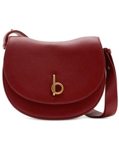 Burberry Medium "Rocking Horse" Leather Crossbody Bag - Red