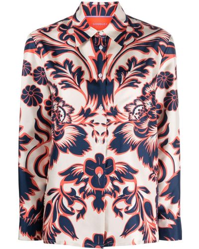 La DoubleJ Blouse Met Print - Rood