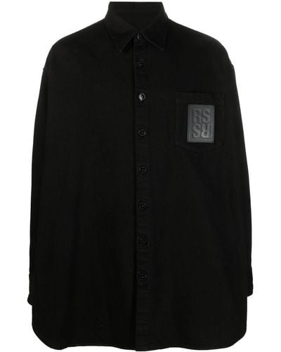 Raf Simons Logo Patch Overshirt - Black