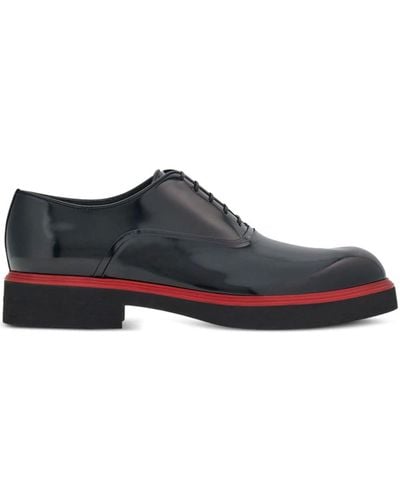 Ferragamo Contrasting-border Leather Oxford Shoes - Black