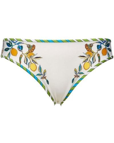 La DoubleJ Bragas de bikini con estampado floral - Blanco