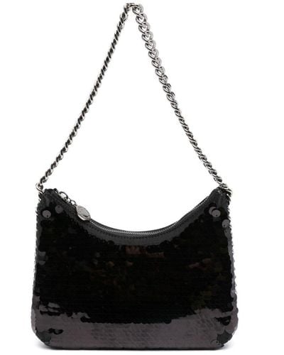 Stella McCartney Falabella Sequin-embellished Shoulder Bag - Black