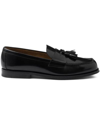 Prada Tassel-detail Leather Loafers - Black