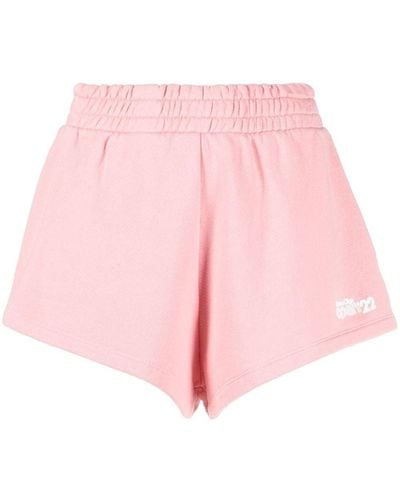 Reina Olga Logo-print Cotton Shorts - Pink