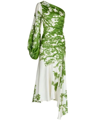 Silvia Tcherassi Villanova One-shoulder Silk Dress - Green