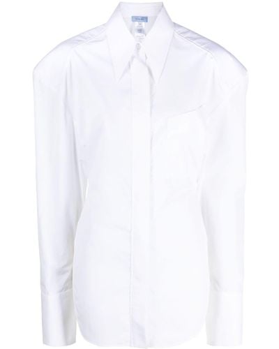 Mugler Open-back Cotton Shirt - White