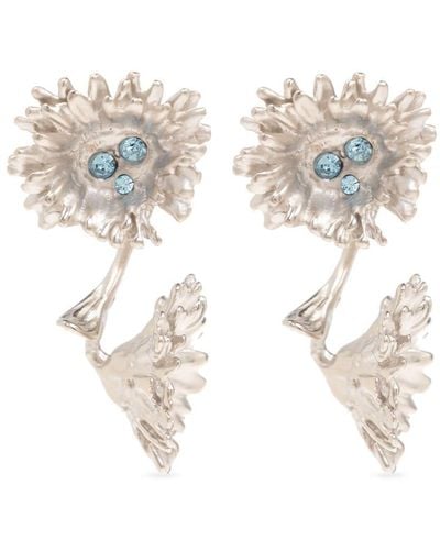 Marni Daisy Crystal-embellishment Earrings - White