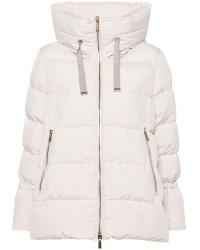 Moorer Gadia Quilted Hooded Jacket - Natural