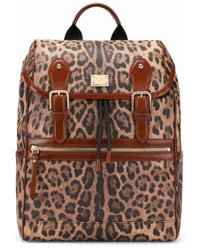 Dolce & Gabbana Leopard-print Crespo Backpack - Brown