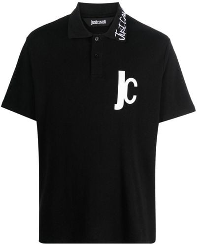 Just Cavalli Poloshirt Met Logoprint - Zwart