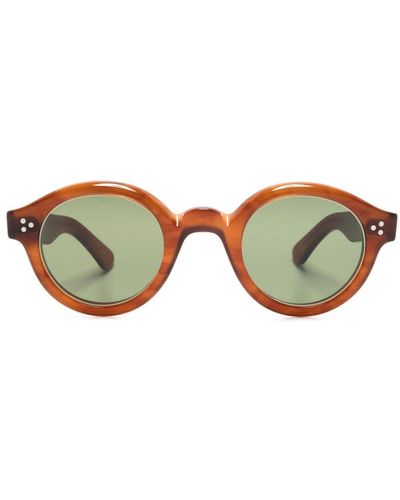 Lesca Corbs Round-frame Sunglasses - Brown