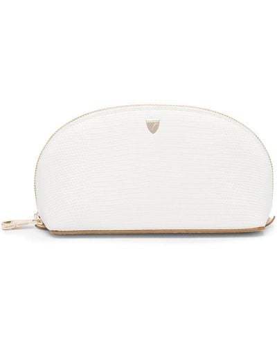 Aspinal of London Small Leather Make-up Bag - White