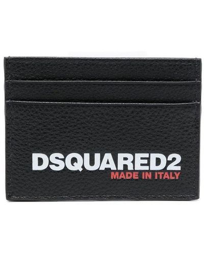 DSquared² Logo Print Leather Cardholder - White