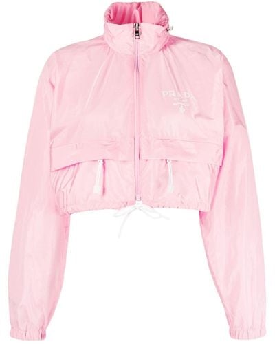 Prada Re-nylon Cropped Jacket - Pink
