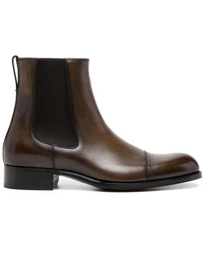 Tom Ford Leather Chelsea Boots - Brown
