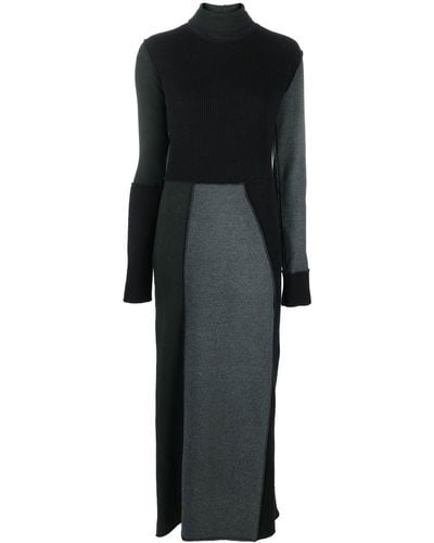 MM6 by Maison Martin Margiela Vestido midi con diseño patchwork - Negro