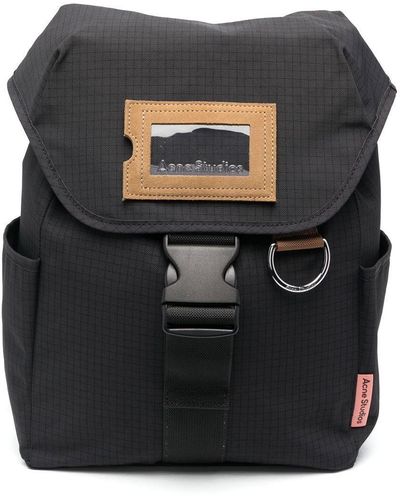 Acne Studios Logo-patch Ripstop Backpack - Black