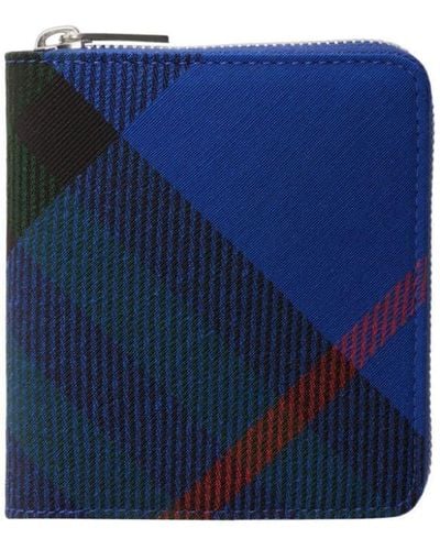 Burberry Medium Check zip wallet - Azul