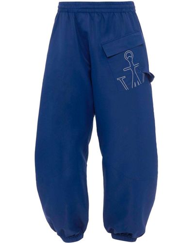 JW Anderson Pantalon de jogging Twisted Anchor à logo imprimé - Bleu