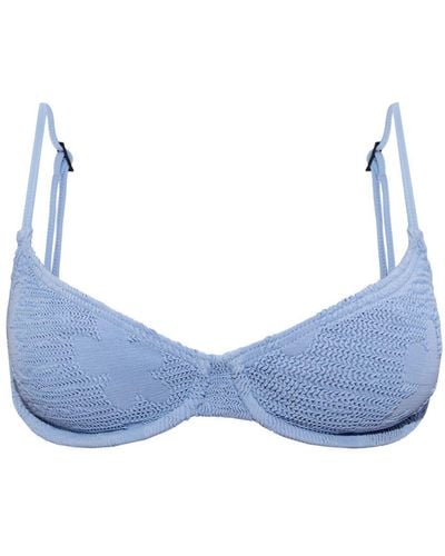 Bondeye Gracie Jacquard Bikini Top - Blue