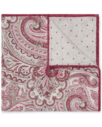 Brunello Cucinelli Floral-print Silk Pocket Square - Pink