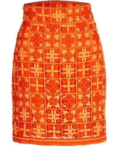 Silvia Tcherassi Minijupe Idalia en crochet - Orange