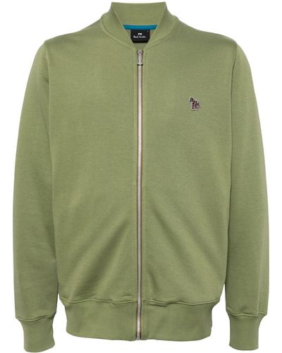PS by Paul Smith Logo-embroidered Zip-up Sweatshirt - Green