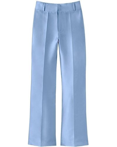 D'Estree Yoshi Pressed-crease Trousers - Blue
