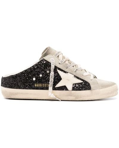 Golden Goose Super-Star Sneakers mit Glitter-Optik - Weiß