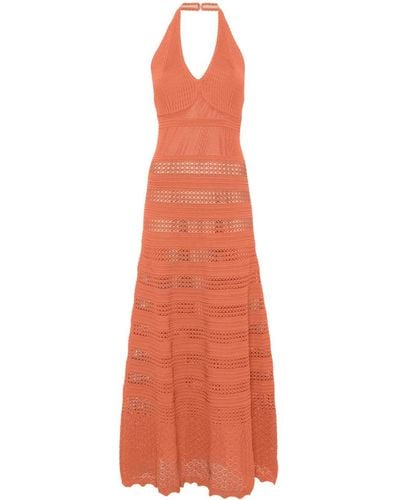 Twin Set Knitted Maxi Dress - Orange