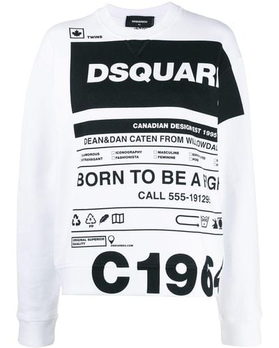 DSquared² T-shirt Met Tekst - Wit