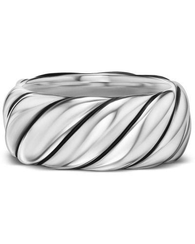 David Yurman Sculpted Cable Band Ring - White