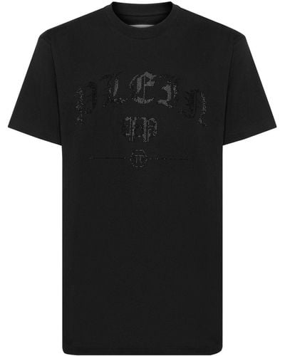 Philipp Plein Crystal-embellished Cotton T-shirt - Black