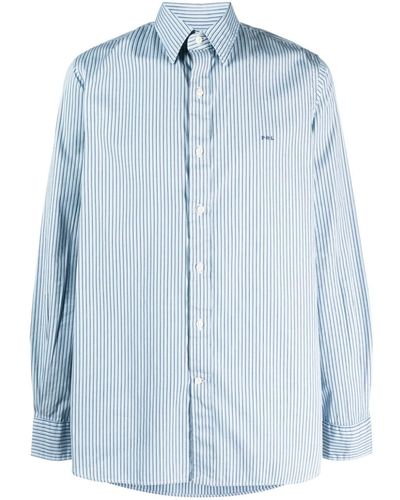 Polo Ralph Lauren Logo-embroidered Striped Shirt - Blue