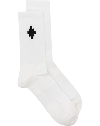 Marcelo Burlon Gerippte Socken mit Cross-Intarsie - Weiß