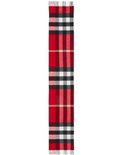 Burberry Karierter Schal mit Fransen - Rot