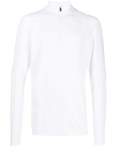 Bogner T-shirt Harry con zip - Bianco
