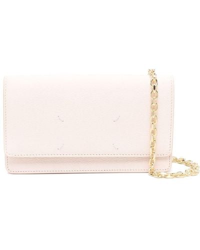 Maison Margiela Recicla Leather Wallet-on-chain - Natural