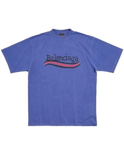 Balenciaga Hand Drawn Political Campaign T-shirt - Blue