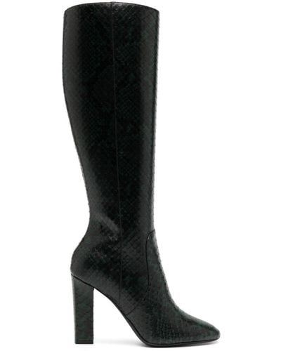 Michael Kors Carly Runway 100mm Leather Boots - Black