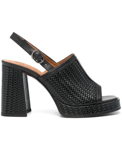 Chie Mihara 85mm Zimi Interwoven Leather Sandals - Black