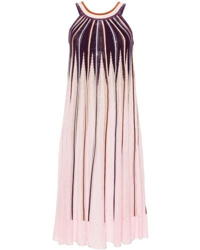 Forte Forte Inlay Knit Long Dress - Pink