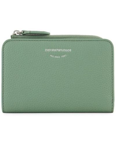 Emporio Armani Faux-leather Bi-fold Wallet - Green
