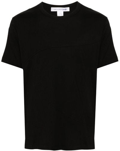Comme des Garçons Panelled Cotton T-shirt - Black