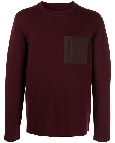 Aztech Mountain Chest Patch Pocket Jumper - Red