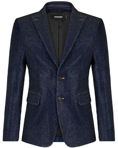 DSquared² Blazer denim monopetto - Blu