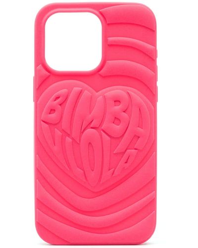 Bimba Y Lola Logo-embossed Iphone 15 Pro Max Case - Pink