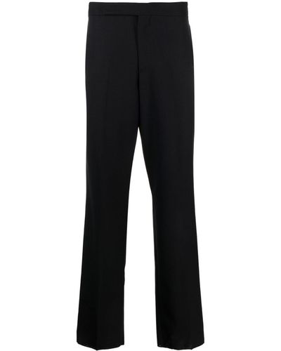 Lardini High-waisted Wool Trousers - Black